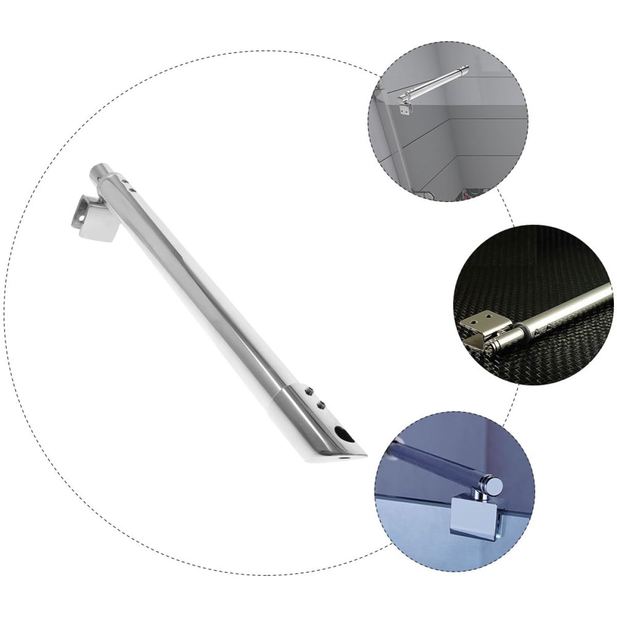 Asta di Supporto Doccia ad Alta Resistenza in Acciaio Inossidabile Argento Sostituzione Staffa Doccia Muro per Vetro 8-12mm per Porta Box Bagno