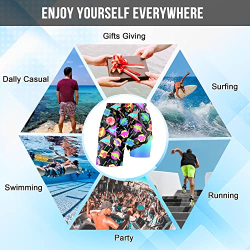 Bonlor Mens Swim Trunks With Compression Liner Dinosaur Quick Dry Board Shorts Bathing Suit Lightweight Swimming Shorts With Pockets #TOP4