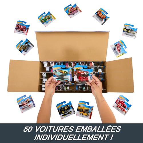 Hot Wheels Coffret 50 véhicules jouet pour enfant de petites voitures miniatures modèle aléatoire V6697 - vue 2