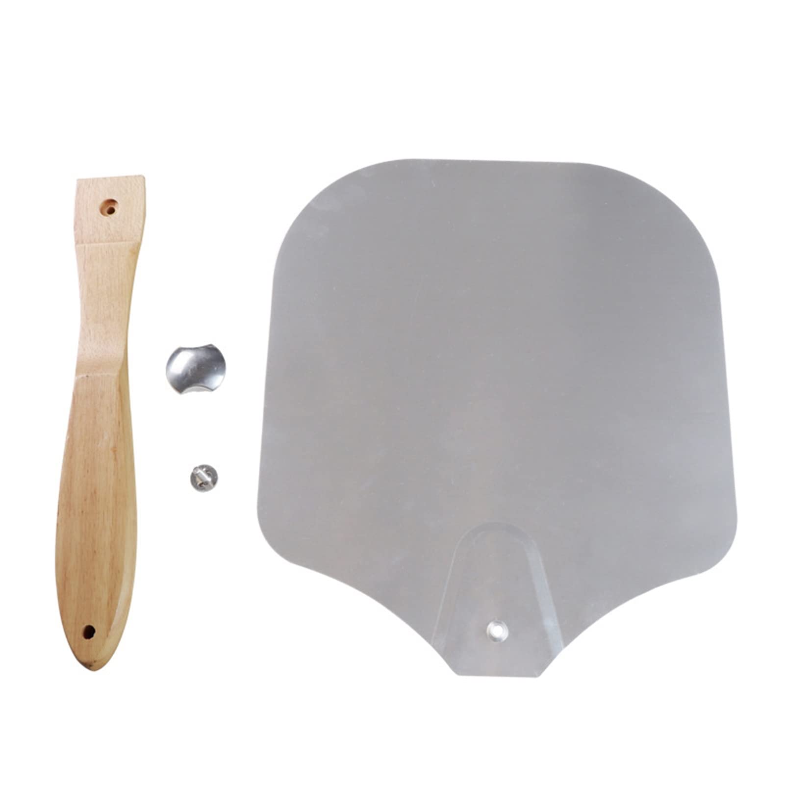 Pizzaschieber aus Aluminiumlegierung mit Holzgriff, Pizzaschaufel, Pizzawender Schaufel Super Peel, for Wenden von Pizza im Ofen