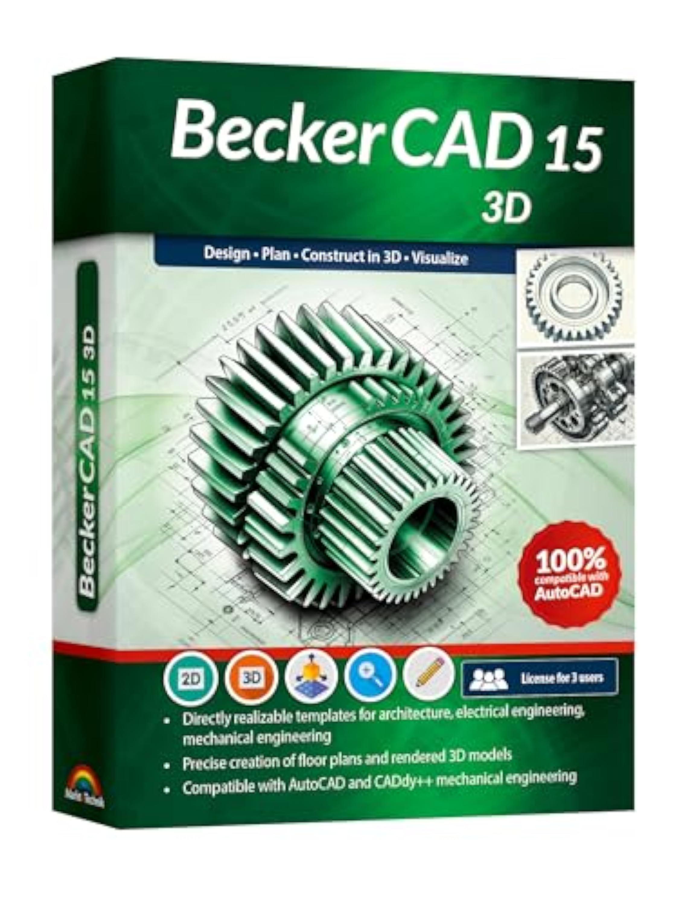 BeckerCAD 15 - 3D software for home design, architecture, engineering and more, compatible with AutoCAD, Lifetime License for Win 11, 10, 8.1, 7