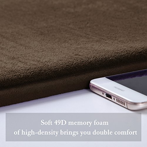 Mayshine Memory Foam Non Slip Anti Fatigue Bath Mat | Thick Absorbent Plush Velvet Bathroom Rug - Machine Washable, 58X24, Chocolate Brown #TOP4