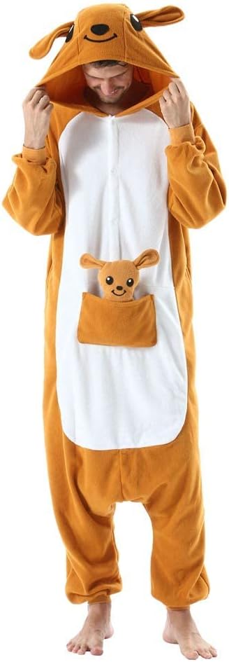 SAMGU Adult Onesie Animal Halloween Cosplay Costume One Piece Pajamas for Women and Men Medium Kangaroo