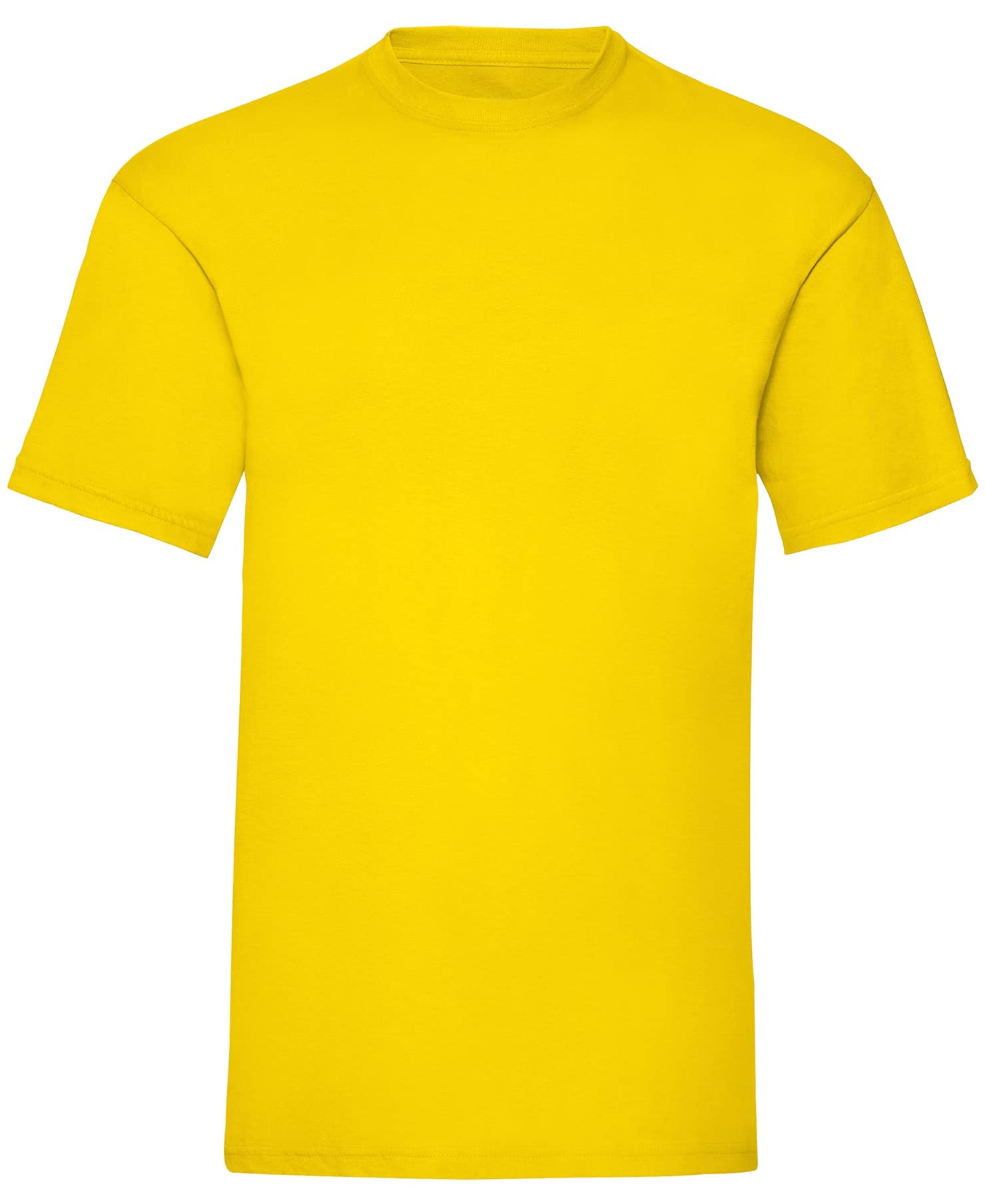 COOZO Men's Valueweight Short Sleeve Plain T-Shirt - Yellow - L