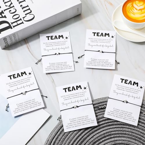 Sasylvia 25 Set Team Appreciation Gifts Lucky Bracelet Bulk for Employees Housekeeping Week Gift Wishing Star Bracelet with Cheer Cards organza Bag Gifts for Coworker Volunteer Club Team Building4
