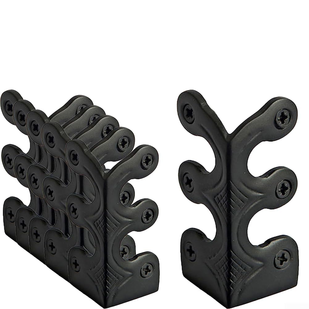 Vintage Solid Brass Corner Protectors - Decorative Skiffers for Skirting Boards, Ideal for Residential & Commercial Spaces (Black)