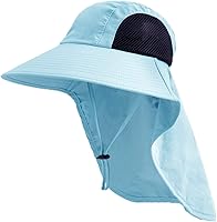 Vista 15 de Sombrero de sol para hombres y mujeres con solapa para el cuello, protección UV UPF 50+, sombreros de pesca para senderismo, sombrero de ala ancha
