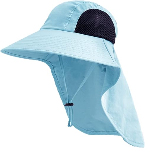 Sombrero de sol para hombres y mujeres con solapa para el cuello, protección UV UPF 50+, sombreros de pesca para senderismo, sombrero de ala ancha