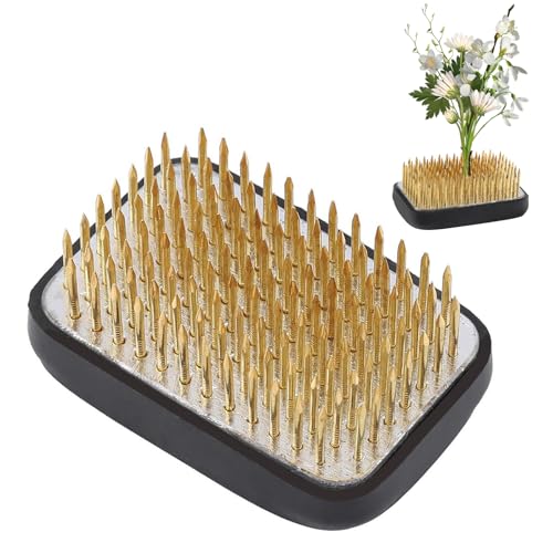 Nikou Flower Frog, Flower Arrangement Kenzan, Anti-Slip Square Flower Arrangement Pin Ikebana Kenzan Flower Decoration with Rubber Gasket