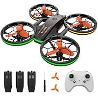 MOOIEPOP Mini Drone for kids,RC Drone with Auto Hovering and Headless Mode, Quadcopter with LED Light, Propeller Full Protect, 3D Flips, Toys Gifts for boys girls