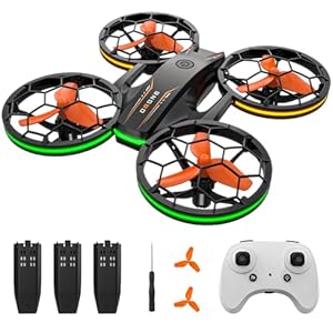 Mini Drohne für Kinder, RC Quadrocopter mit 3 Akkus, Höhenhaltung, Kopflos Modus, 3D Flip und 3 Geschwindigkeitsmodi Drone