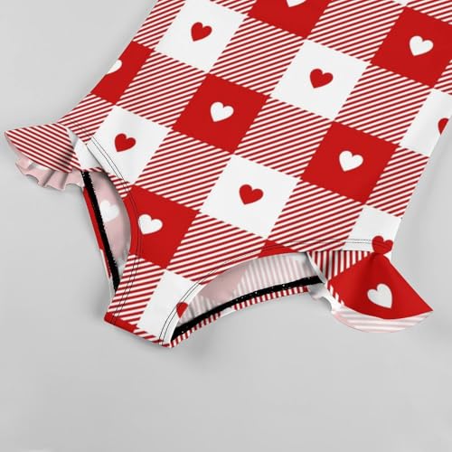 Image of Girls One Piece Swimsuit Polka Dots Ruffles Swimwear Bathing Suits 3-12 Years