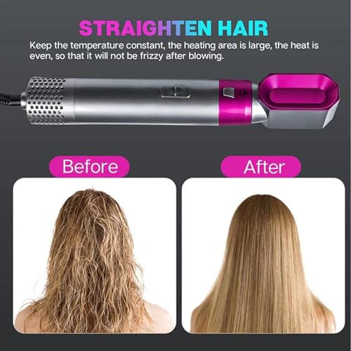 Image of 5-in-1 AirStyler- Hot Air Brush, Straightener Brush, Curling Tong, Blow Dryer, Concentrator & Diffuser | 50% Less Hair Breakage, 3 Settings | All in One Multi Styler BN24