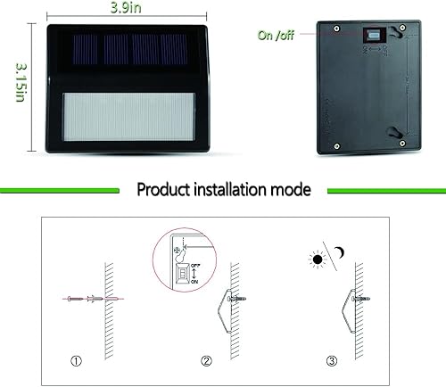 Miniatura 3 de Luces solares para exteriores, impermeables, con energía solar, para patio, jardín, garaje, entrada, camino, iluminación de pared exterior (blanco