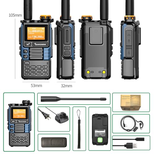 Quansheng UVK5(99) AM/FM/DTMF Walkie-Talkie 200CH 20-1000MHZ Walkie-Talkie NOAA Weather Forecast with Flash Copy Frequency Tpye-C LCD Display for Hiking Camping Travel Two-Way Radio (Yellow) - Image 4