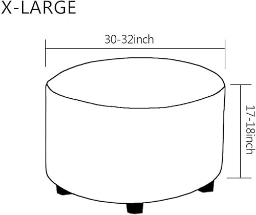 Miniatura 3 de VIENLOVE Funda otomana redonda de mezcla de poliéster, fundas protectoras elásticas con parte inferior elástica, textura lavable a máquina, tela