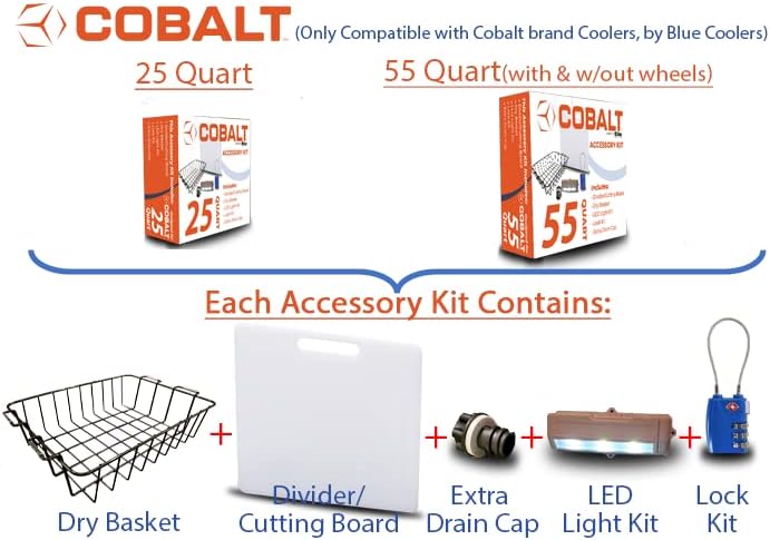 Miniatura 2 de Cobalt - Kit de accesorios únicos para enfriadores de 2555 cuartos de galón (incluye divisortabla de cortar, canasta, cerradura, luz y enchufe)