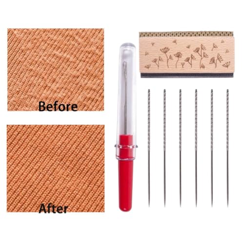 Set de costura de 8 piezas con cabeza moleteada y cepillo Daisy para reparación de enganches 6
