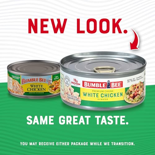 Image of Bumble Bee Premium White Chicken, Chunk in Water, 5 oz Can - 19g Protein per Serving - Gluten Free, Keto Friendly - Great for Snack, Lunch or Dinner Recipes (Pack of 5)
