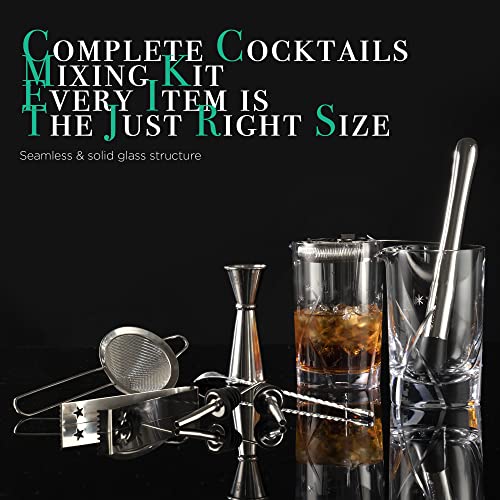 image for Homestia Cocktail Mixing Glass Set Crystal Barware, Full Bar Set Drink