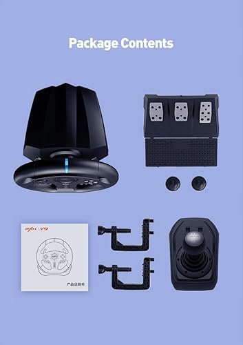 Miniatura 8 de PXN PC Steering Wheel V9 270900PS4 Steering Wheel Dual-Motor Feedback Driving with Pedals and Shifter game racing wheel for Xbox oneXbox Series XS