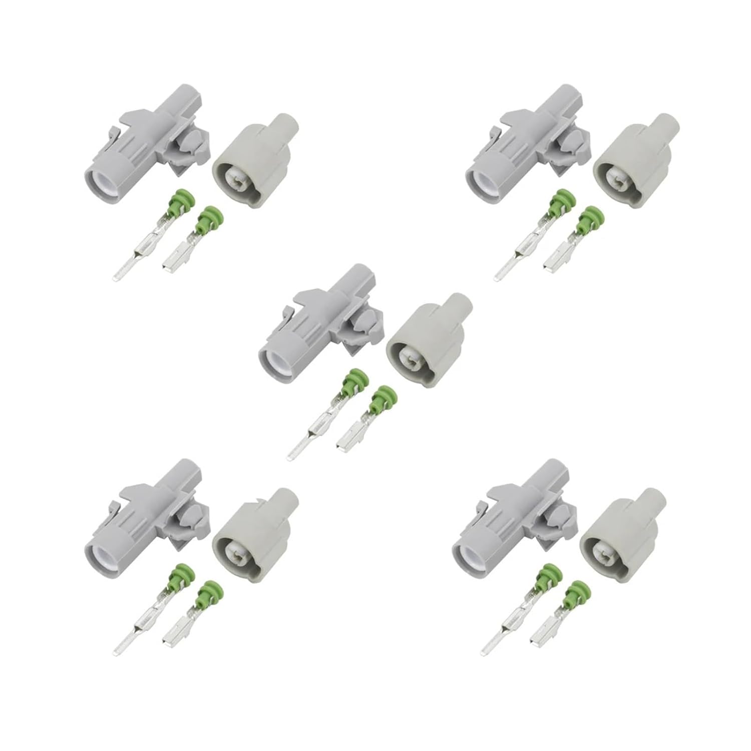 5 Sets Domestic Sheathed Car Harness Connector Plug 1P Hole Car Waterproof Connector 7282-1113-40/7283-1113-40