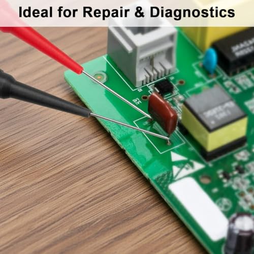 Image of STHIRA 0.7mm Thin Tip Test Probe Pins 2PCS Precision Multimeter Needle Probes Non-Destructive Insulation Wire Piercing Needles for Electronics Testing & Circuit Repair