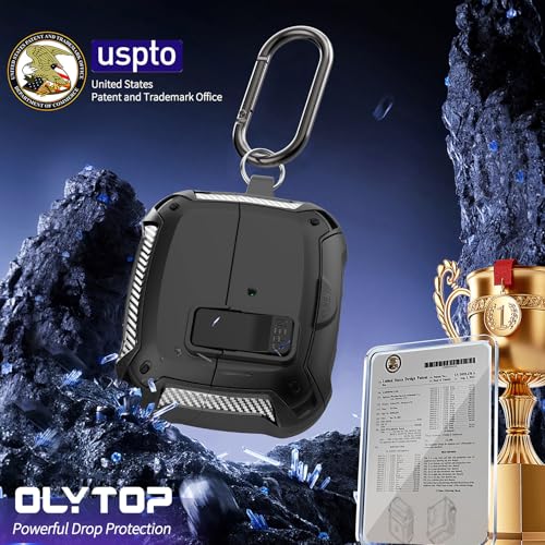 Image of Galaxy Buds 3 Pro /3 /3 FE Case Cover with Phone Stand&Lock Clip, Shockproof Samsung Galaxy Buds 3 FE /3 /3 Pro Protective Hard Cover Shell with Carabiner&Cleaner kit for Men Women, Black