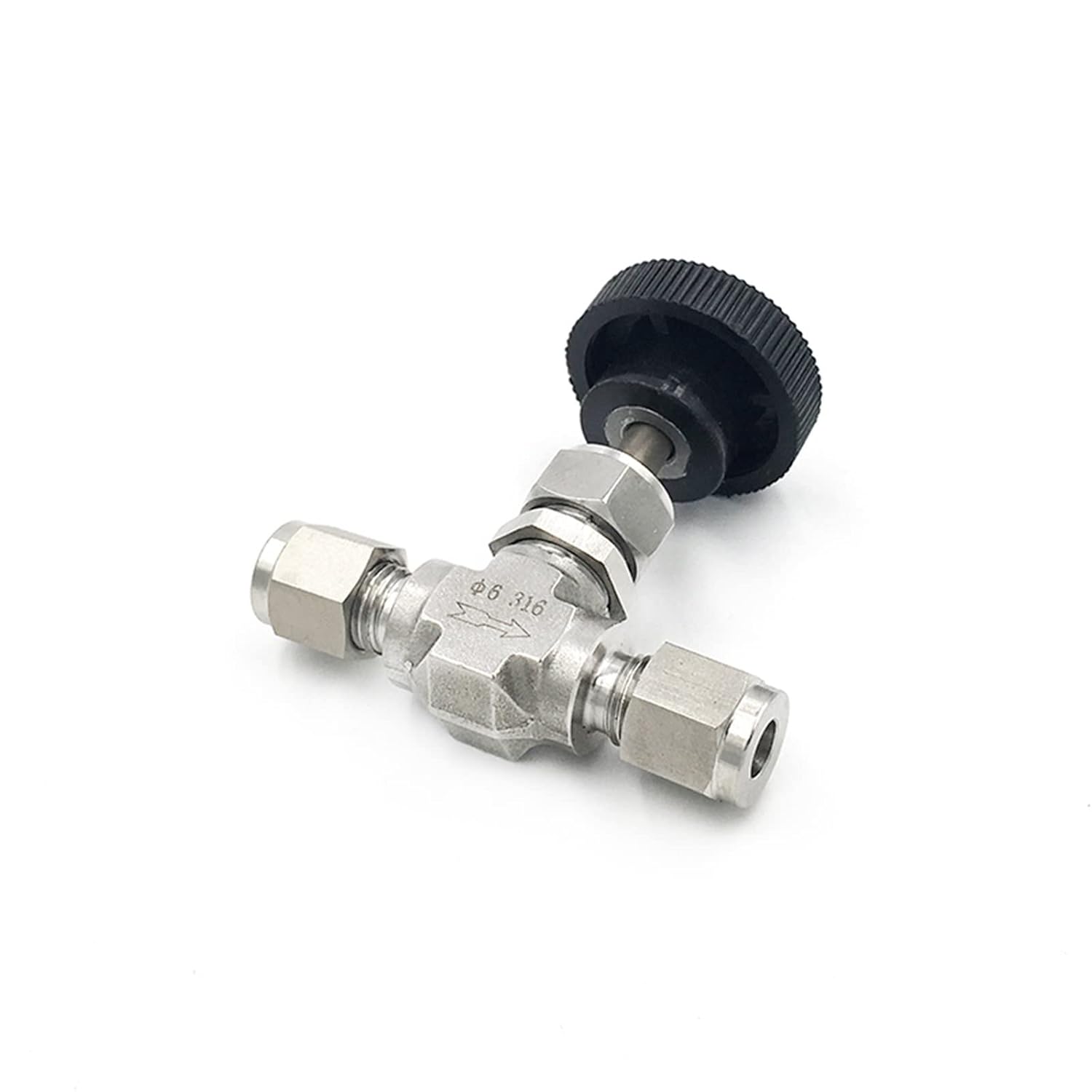 Compression Needle Valve Crane Forged 3000 PSI Fit 3/6/8/12mm 1/8" 1/4" 3/8" 1/2" OD Tube 304 316 Stainless Flow Control 1Pcs(SS304,3mm)