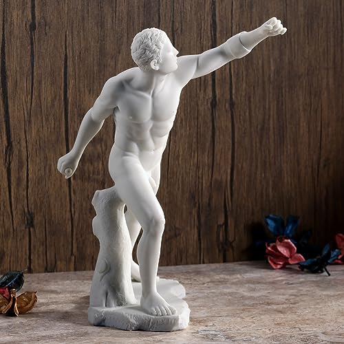 Estatua de gladiador Borghese de resina, 11 pulgadas miniatura 6