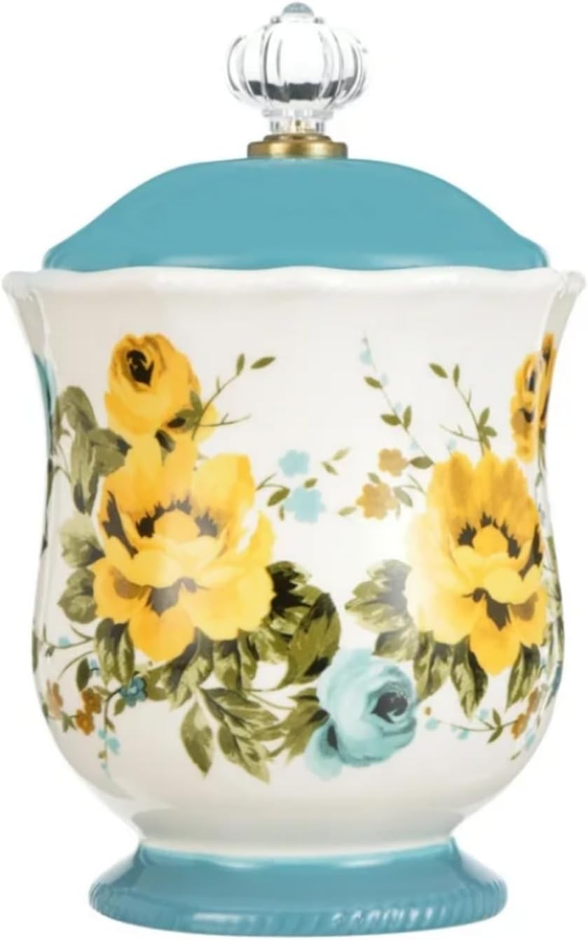 Rose Shadow Canister with Acrylic Knob, 1 Piece – Multicolor