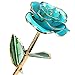 24k Gold Rose Flower with Long Stem Rose Dipped in Gold Gift for Women Girls on Birthday, Valentine's Day, Mother's Day, Christmas (Light Blue)