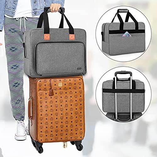 Luxja Sewing Machine Bag, Portable Tote Bag for Sewing Machine and Extra Sewing Accessories, Grey