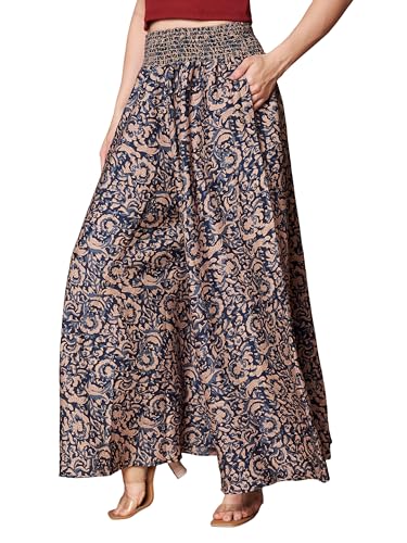 Image of KZULLY | Palazzo for Women | Solid & Printed | Stylish Wide-Leg | Comfortable Elastic Waist Bottomwear