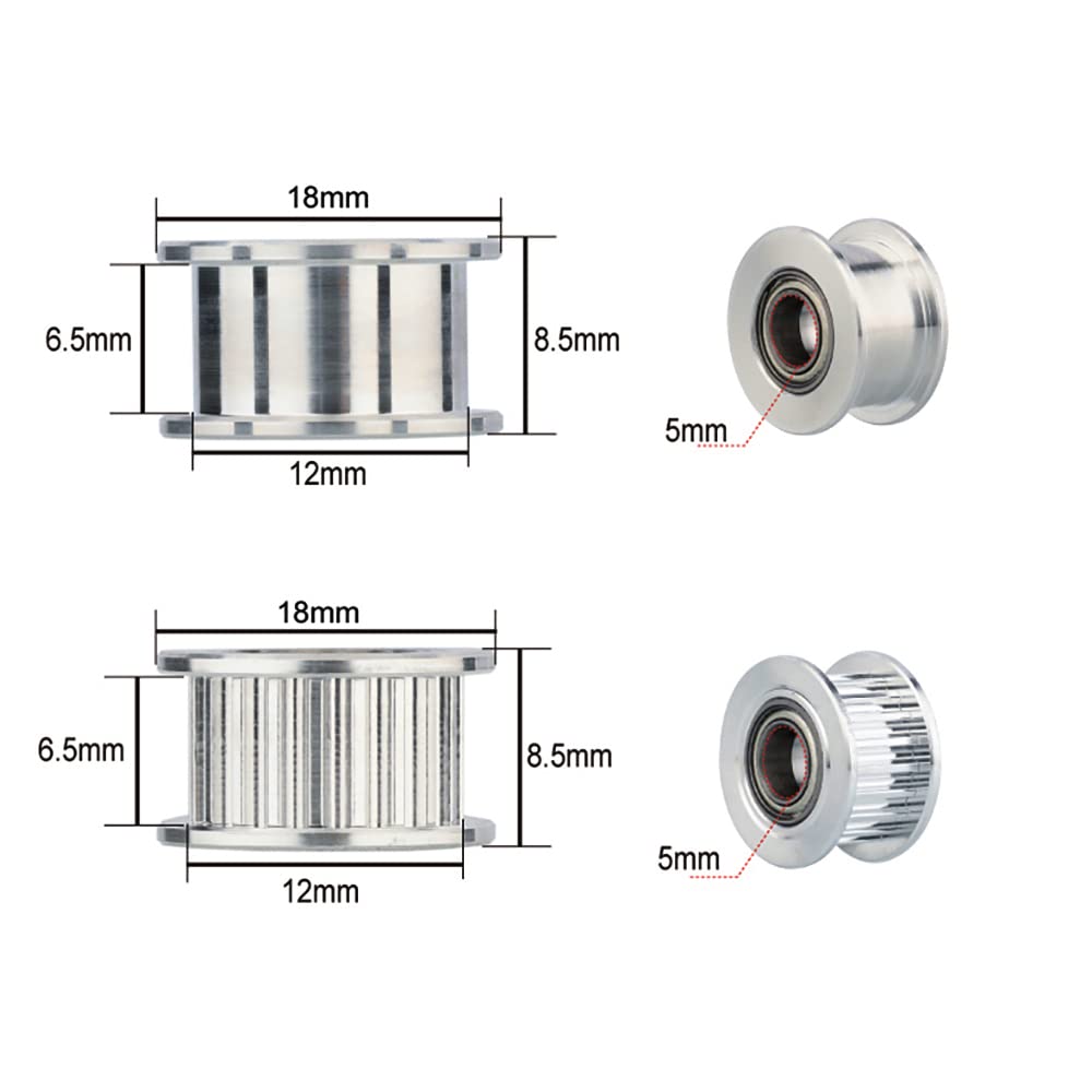 GT2 Idler Pulley W/ ABEC7 Bearings Belt Width 6mm Pulley Type Timing - View #2