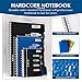 CAGIE 5 Subject Notebook with Dividers, 240 Pages Spiral Notebook 5x7, Small Spiral Notebook Journals for Women Men,100gsm Lined Journal Notebooks with Tabs for Work, School,Office, Note Taking, Blue