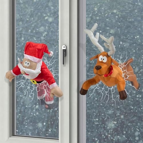 Crashing Santa Reindeer Animated Christmas, Lustige...
