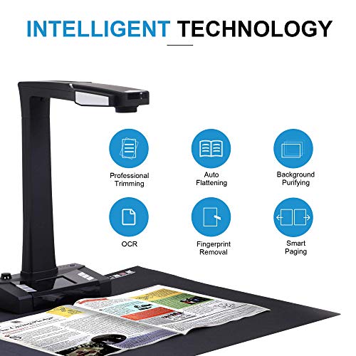 Image of Document Scanner, Auto-Flatten & Deskew Tech, Capture A3, Multi-Languages OCR, Convert to PDF /Word /Txt /Excel on Windows and PDF on Mac System