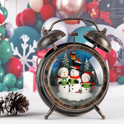 Kikth Lighted Christmas Snow Globe Lantern, Alarm Clock Snow Globe 6H Timer Musical Christmas Lantern, Usb/Battery Operated Christmas Decorations Indoor thumb #4