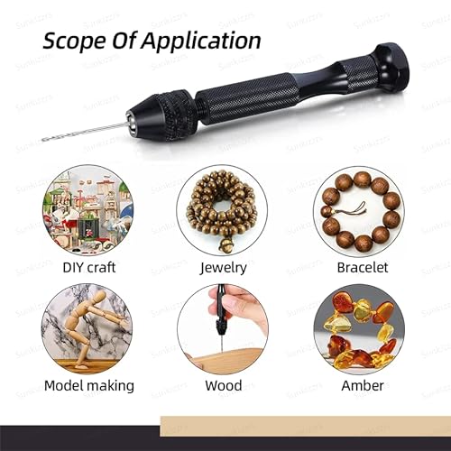 Image of Sunkizzrs 20-Pcs HSS Mini Twist Drill Bits Set with Hand Pin Vise | Micro HSS Push Drill (0.3-1.6mm) - Precision Hand Tool for Resin Arts Crafts /Model Making /Wood /DIY