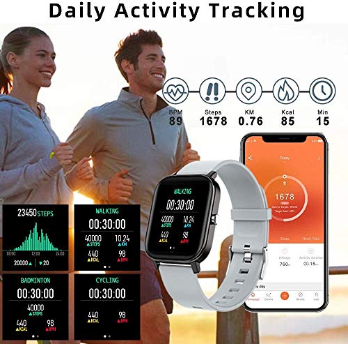HANDA-Instrument-Smart-Watch-P8-Fitness-Tracker-with-Heart-Rate-Monitor-Smart-Watch-14-Full-Touch-Screen-Smart-Watch-IP67-Waterproof-Smart-Watch-for-Men-Women-Compatible-Android-and-iOS