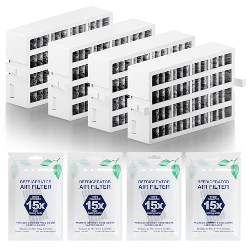 W10311524 AIR1 Refrigerator Air Filter Cartridge Replacement for Whirlpool Kenmore Refrigerator Compatible with Fresh Flow Refrigerator Air Filter White 4 Pack by Funmit