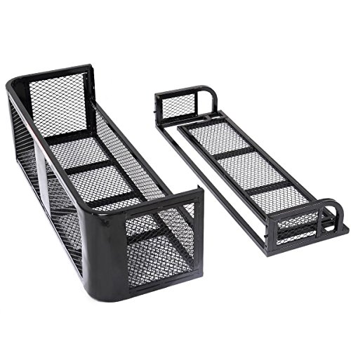 Goplus Universal Atv Front Cargo Basket And Rear Drop Rack Set Luggage Carrier Steel Mesh Surface #TOP2
