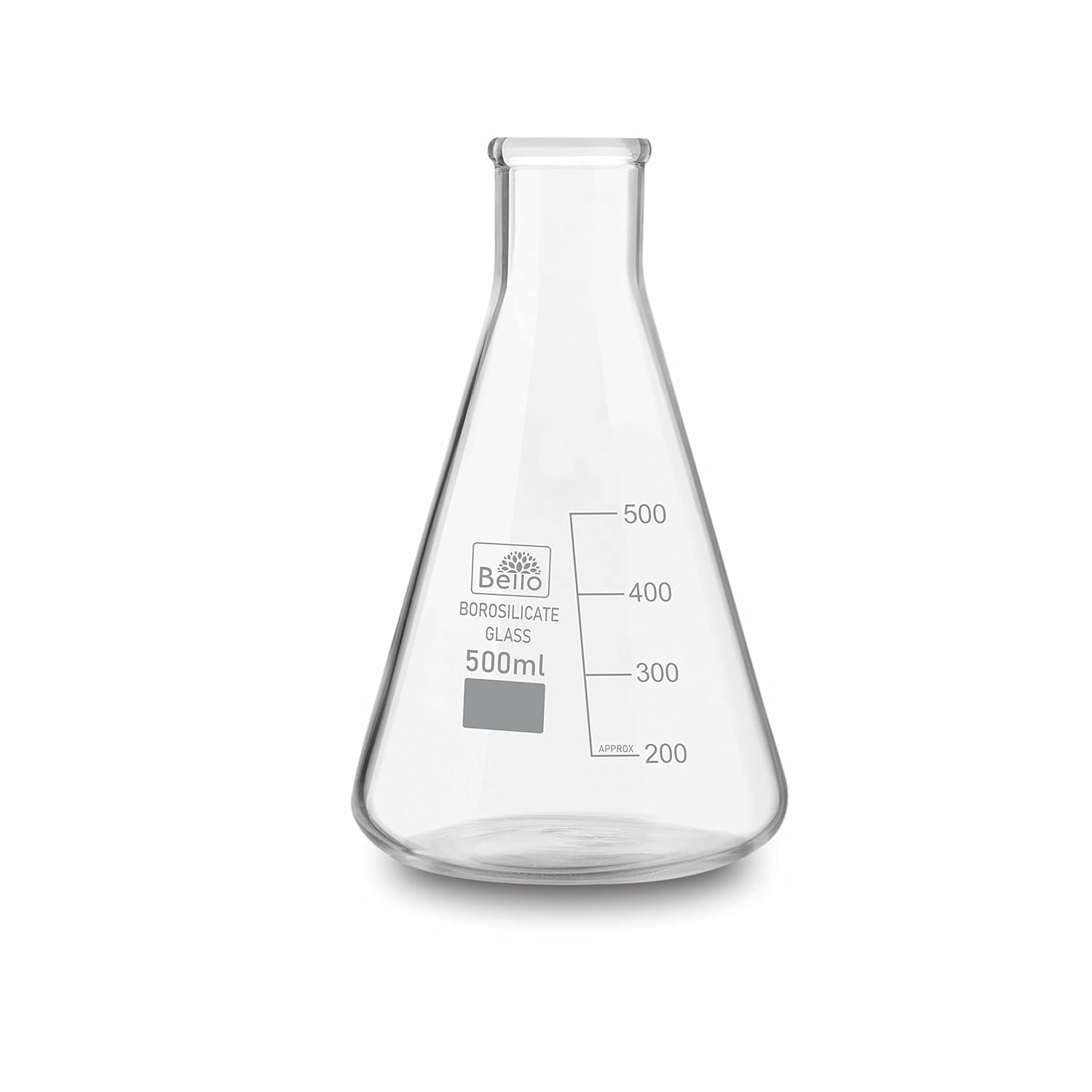 Bello Borosilicate Glass Conical Flask, 500ml Capacity, Narrow Mouth & Transparent for perfume making, Cosmetics school collage chemistry lab laboratory-image-11