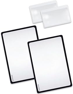 MAGDEPO Page Magnifying Sheet 3X Lightweight Flat Optical Plastic Fresnel Lens with Handy Card Size Magnifier Lenses for Seniors Reading Small Prints, Maps, Books, Bible, Magazines, etc.