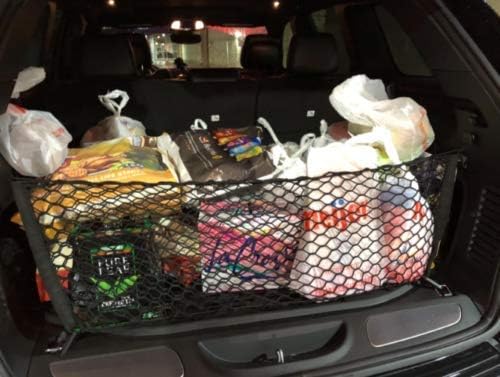 Miniatura 9 de Red de carga organizadora de maletero trasero para Jeep Grand Cherokee 2011-2021  Red de carga estilo sobre para SUV  Organizador de maletero