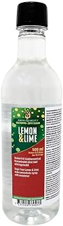 Zero Sugar Lemon Lime Soda Syrup Concentrate 500 ml - Make 12.5 litres of Sugar-Free Soft Drink by Adding Flavouring to Carbonated Sparkling Fizzy Water