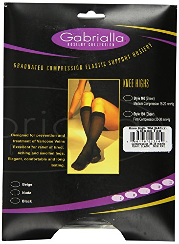 Image of GABRIALLA Microfiber Graduated Compression Knee High Stockings (25-35 mmHg) H-304 2 Pack