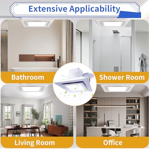 Yopmb Bathroom Exhaust Fan With Led Light ，Square Ceiling Mount Quiet Exhaust Fan For Shower/Bathroom/Office/Home/Restroom，1.0Sone 110 Cfm 110V 4 Inch Duct thumb #6