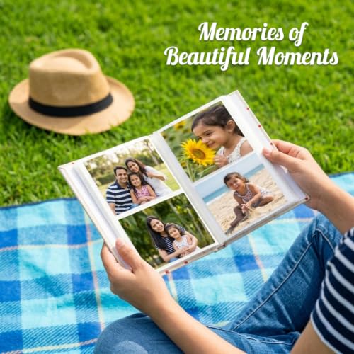 Image of HASTHIP Photo Album Mini Linen Cover Scrapbook Album for Family